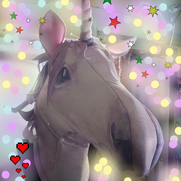 Unicorn Giant Head Mask Party Prop Costume Size OS Fits Most - Picture 3 of 9